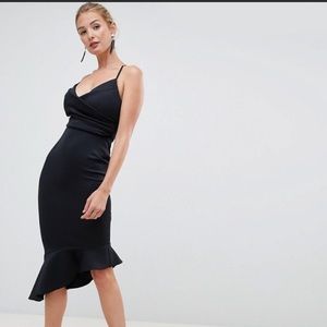 ASOS DESIGN scuba cami pephem midi dress